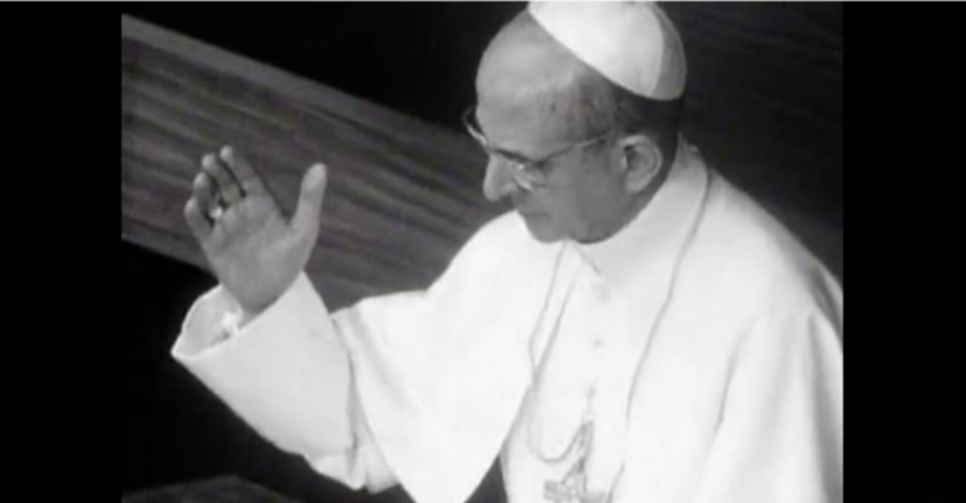 Paul VI à la tribune du Bureau international du travail, en 1969, à Genève | capture d'écran RTS