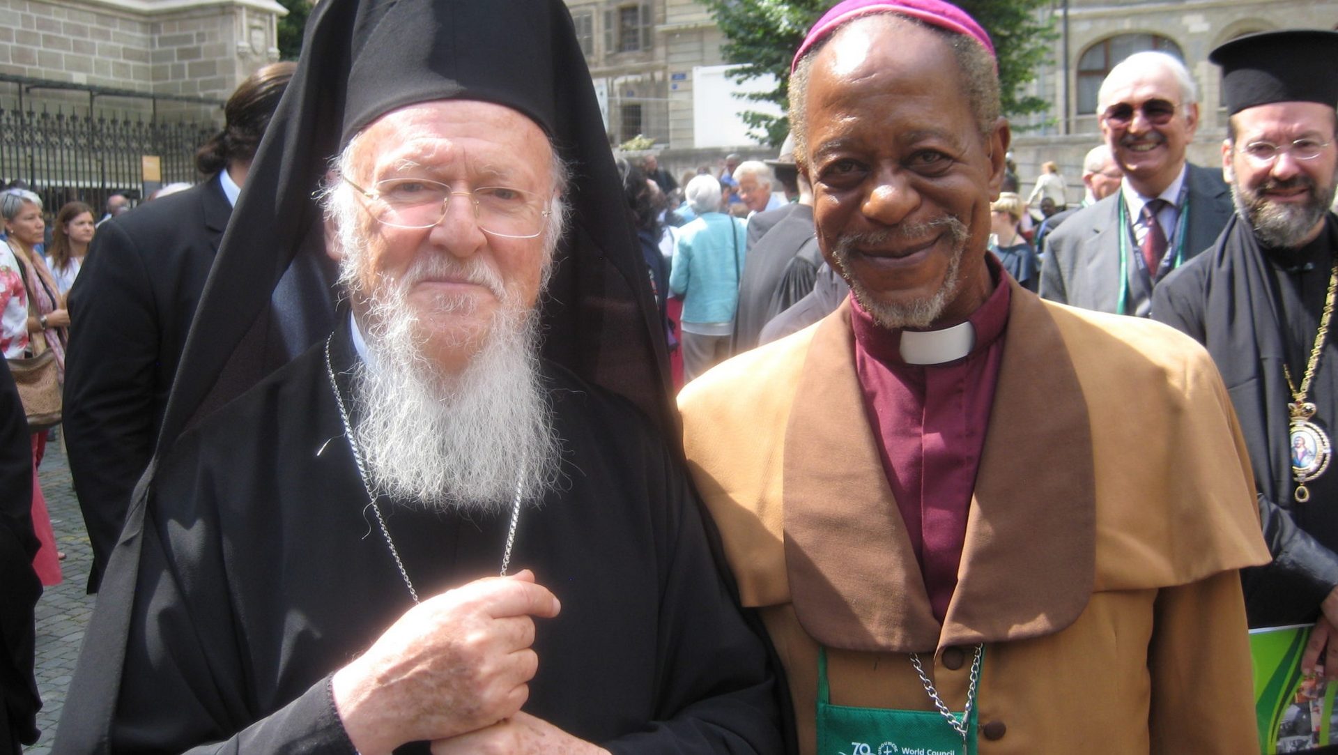 Bartholomée Ier avec Mgr Jean Baudouin Mikenyi Kayuwa, de l'Eglise du Christ au Congo ¦ © Bernard Litzler