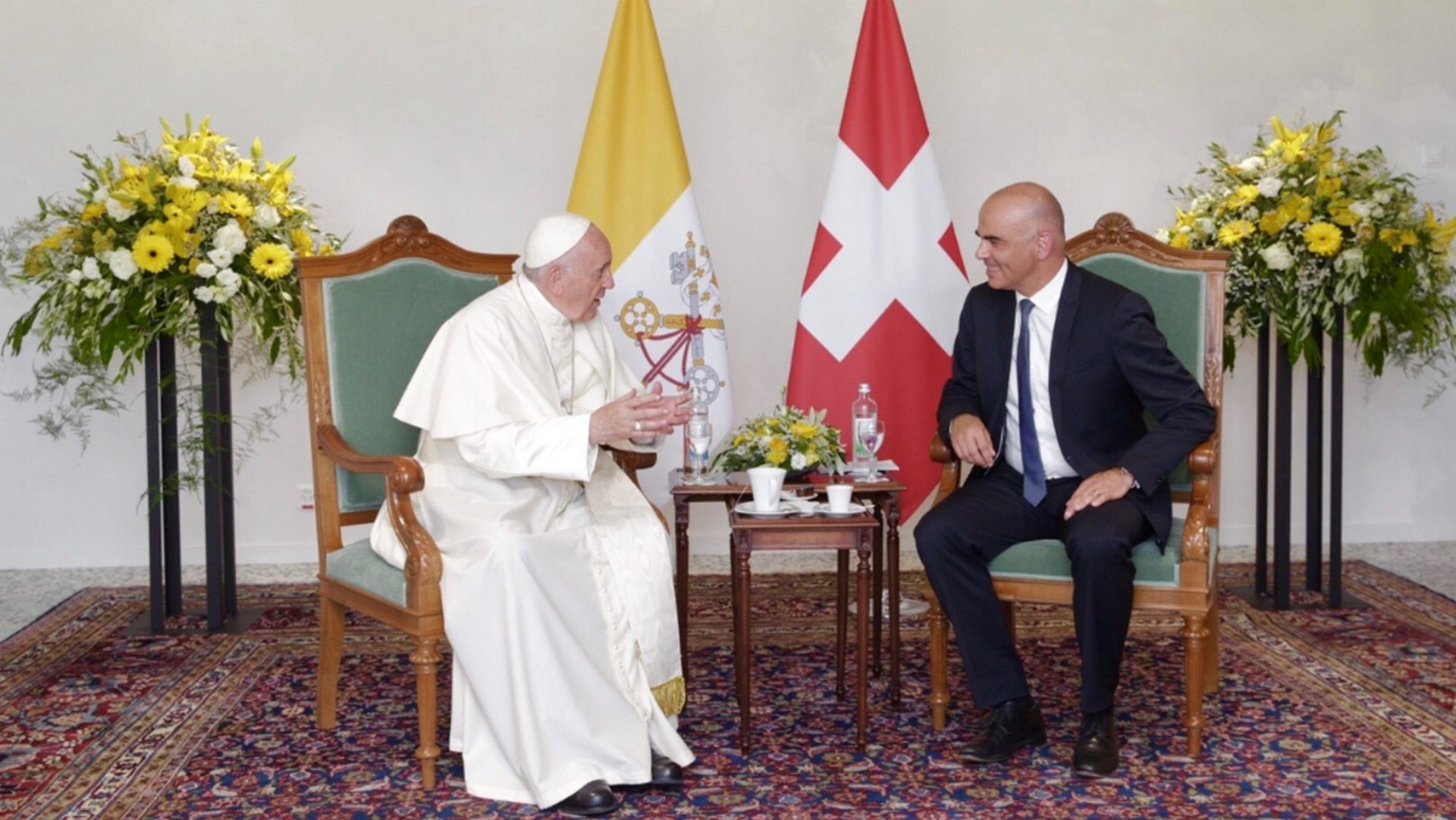 En 2018, le pape François s'est entretenu durant une demi-heure avec le président de la Confédération suisse Alain Berset | © Confédération suisse