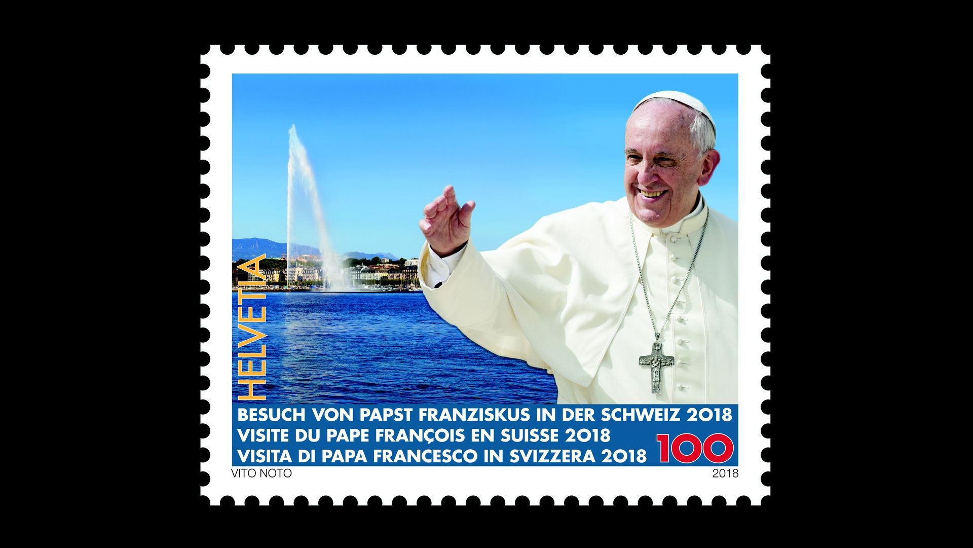 La Poste suisse a émis un timbre spécial pour la visite du pape à Genève | © Poste Suisse