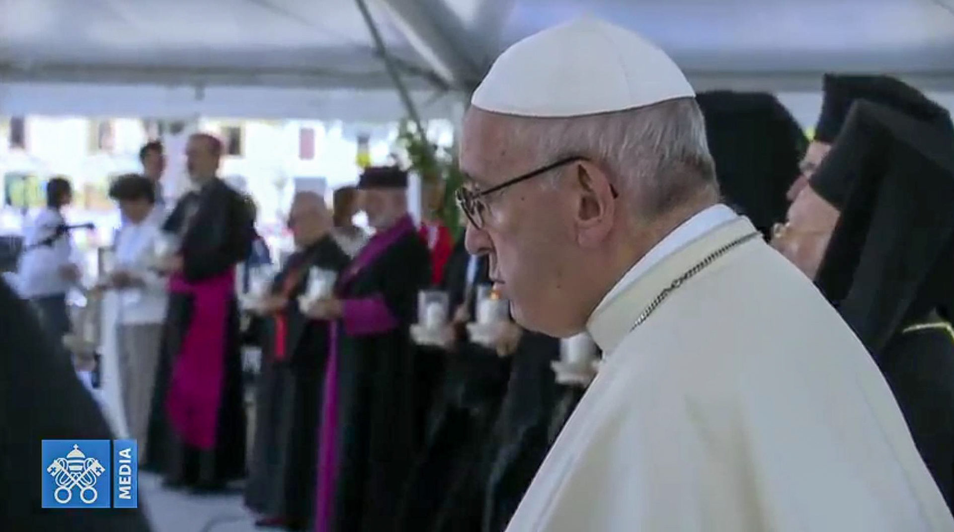 A Bari, le pape François prie pourla paix avec les patriarches orientaux | capture d'écran Vatican Media