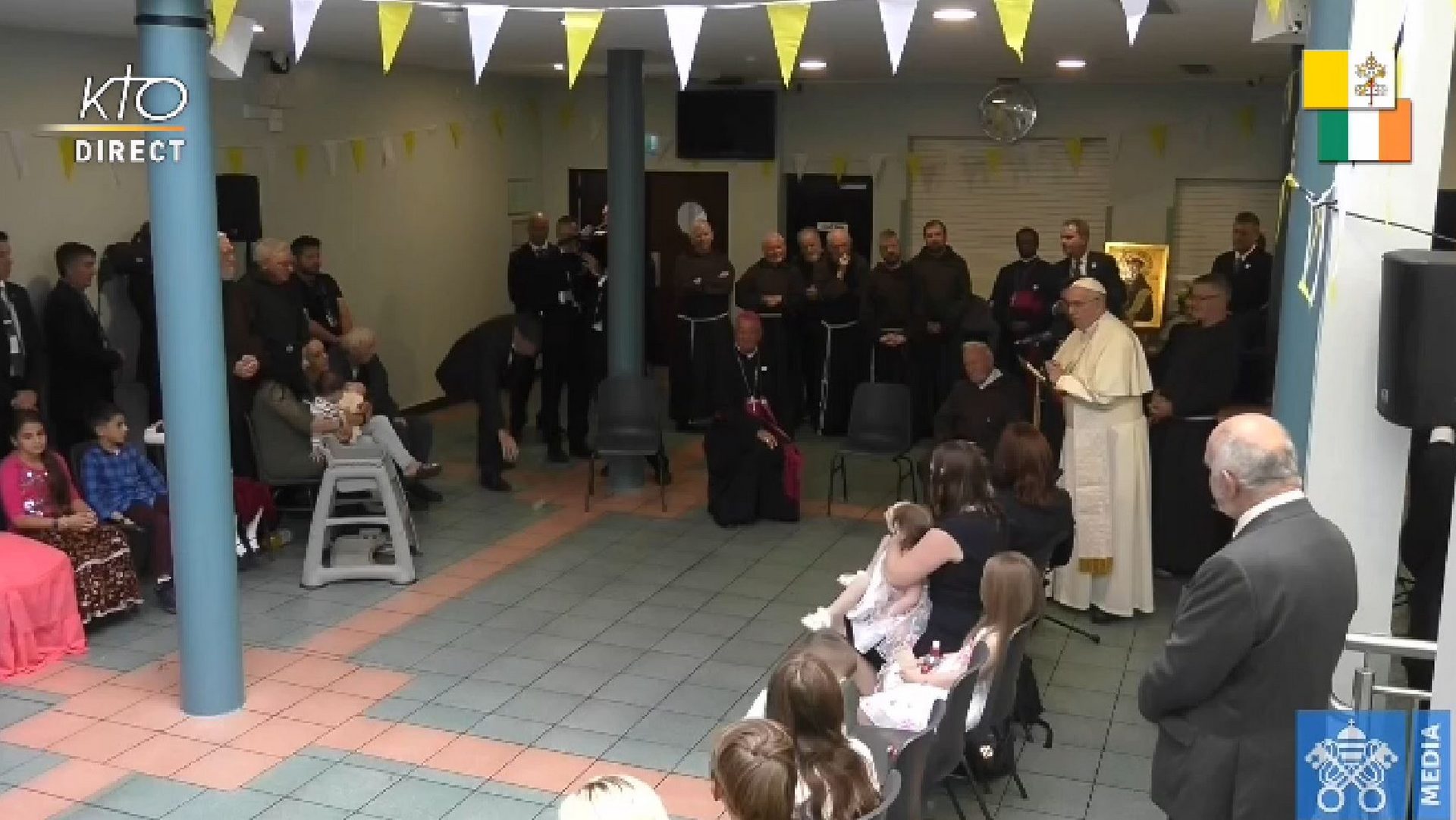 Le pape François visite un centre pour sans-abri de Dublin |capture d'écran Vatican Media