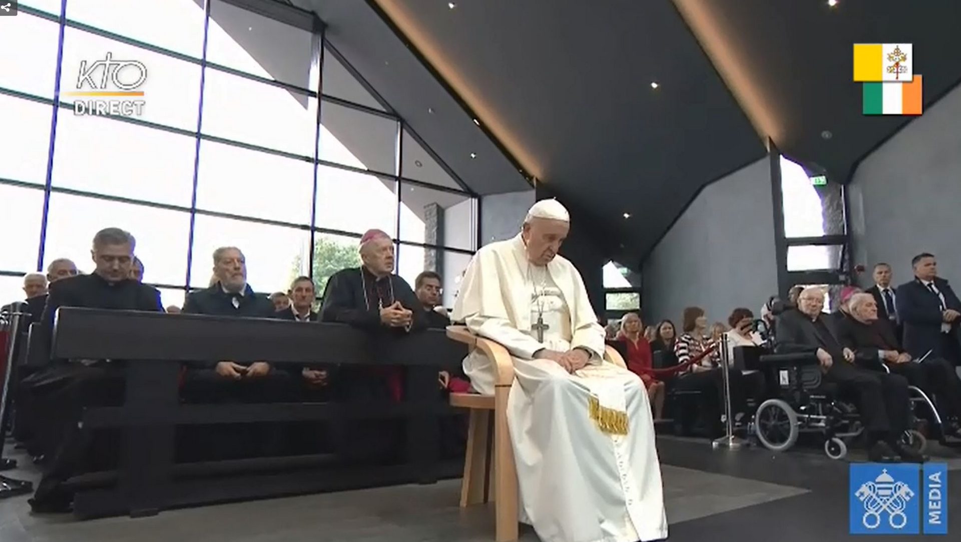 Le pape François se recueille au sanctuaire marial de Knock, en Irlande | capture d'écran Vatican Media