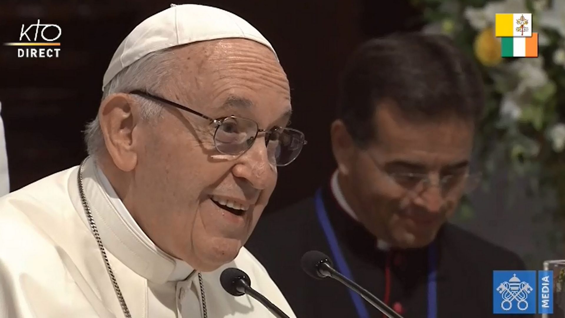 Le pape François s'adresse aux jeunes couples à la pro-cathédrale de Dublin | capture d'écran Vatican Media