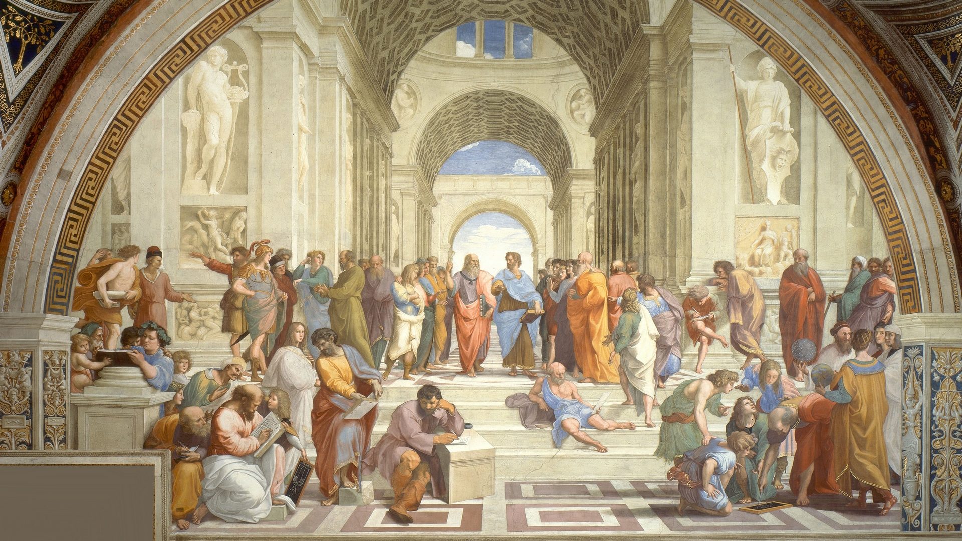 Extrait de 'L'école d'Athènes' par Raphaël, Musées du Vatican 