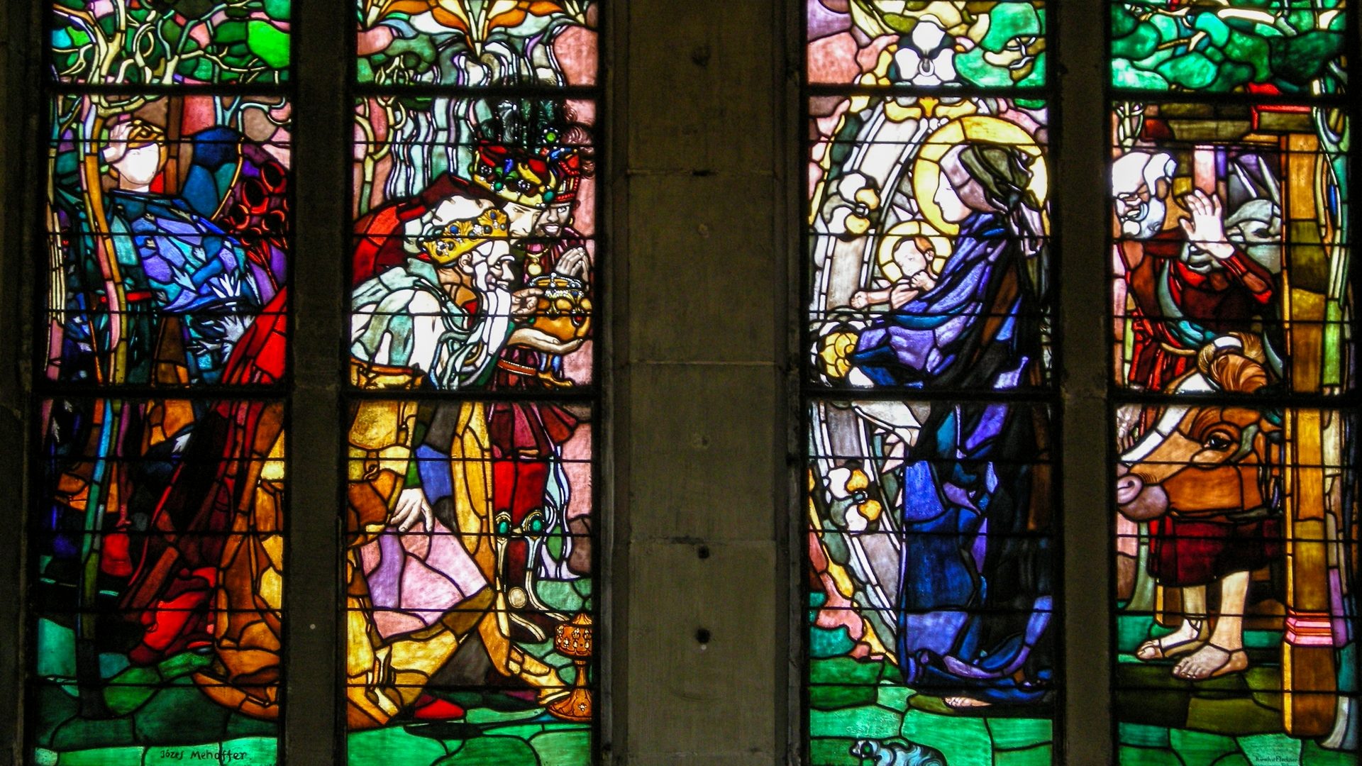 L'adoration des mages,  vitrail de la cathédrale St-Nicolas de Fribourg | © Maurice Page 