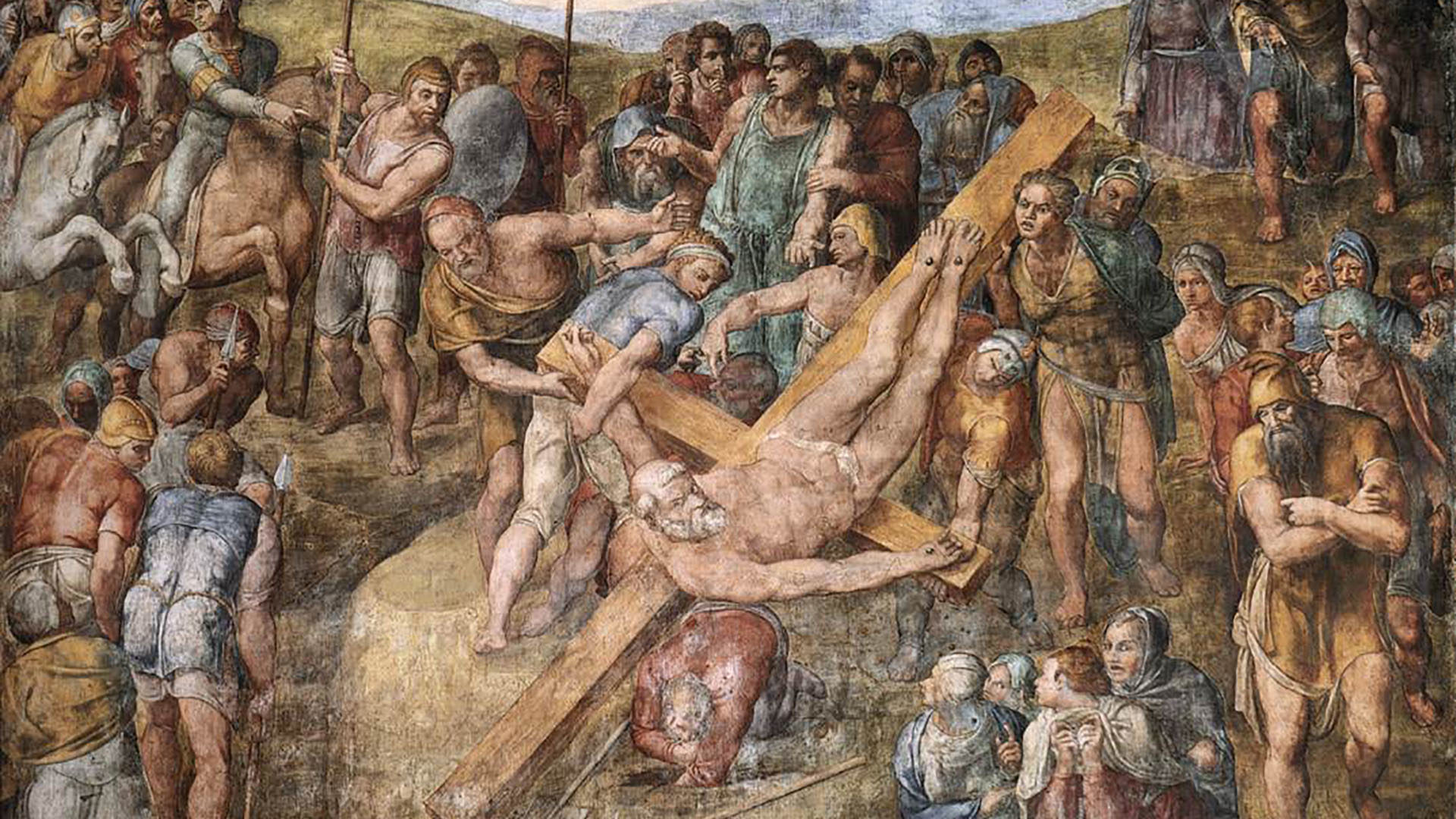Fresque de la chapelle Pauline, au Vatican: le martyr de saint Pierre (détail), peint par Michel Ange, de 1542 à 1545. | Wikimedia - Domaine public