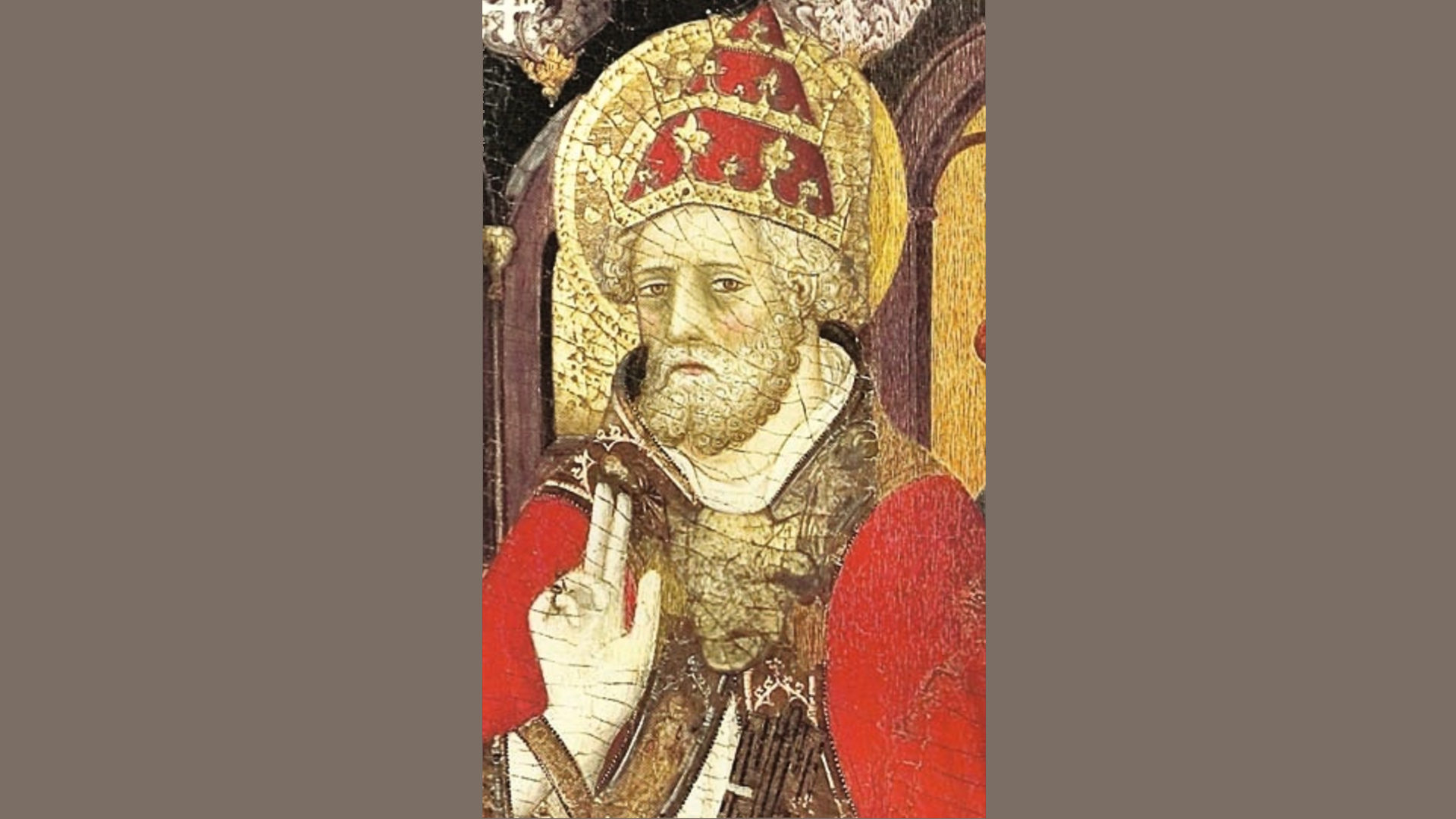 Retable de Cinctorres (XVe s.) représentant l'antipape Benoît XIII - Pierre de Lune - sous les traits de l'apôtre Pierre | domaine public