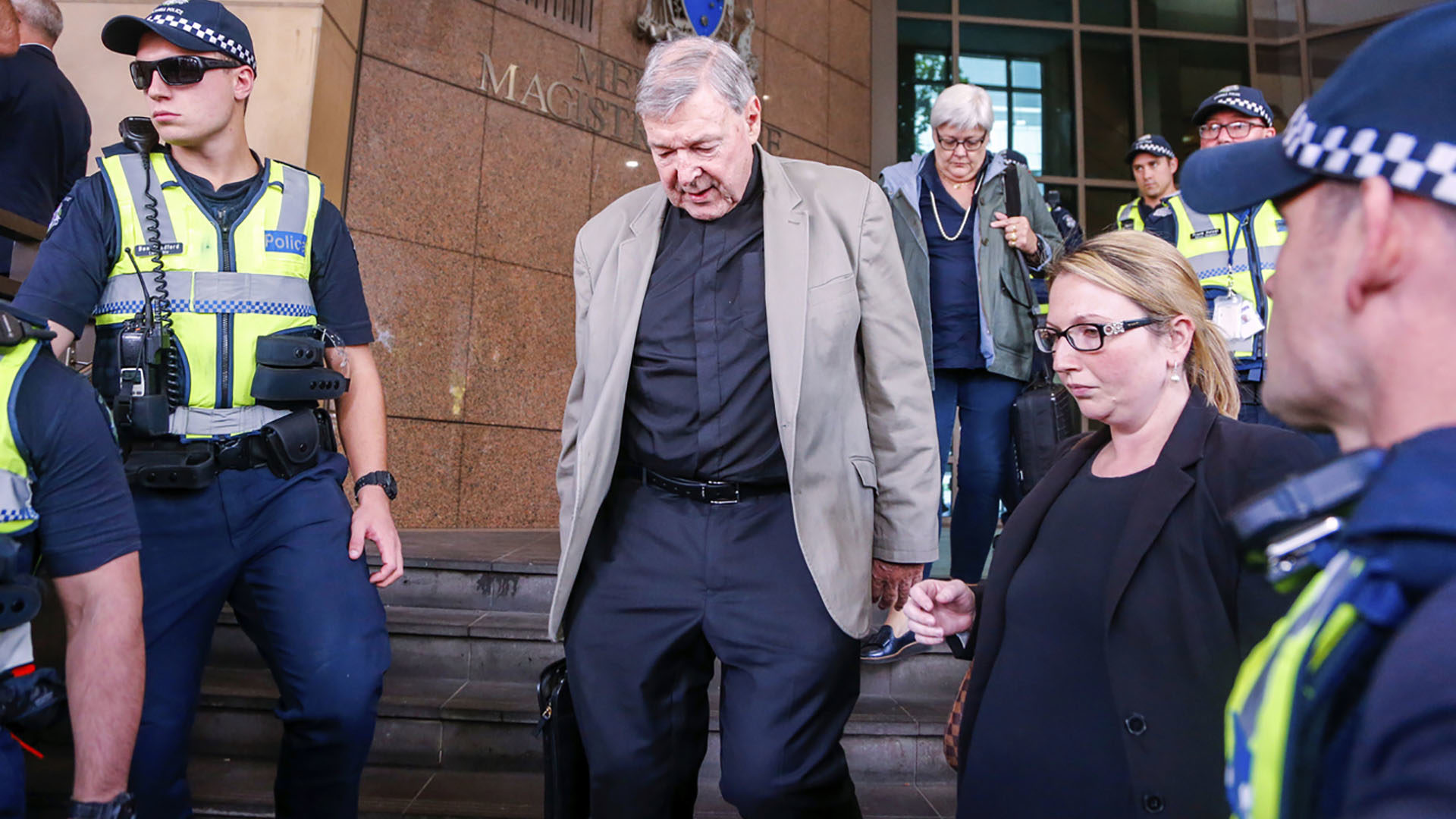 Le cardinal Pell, ici en mars 2018, au tribunal de Melbourne | © Keystone