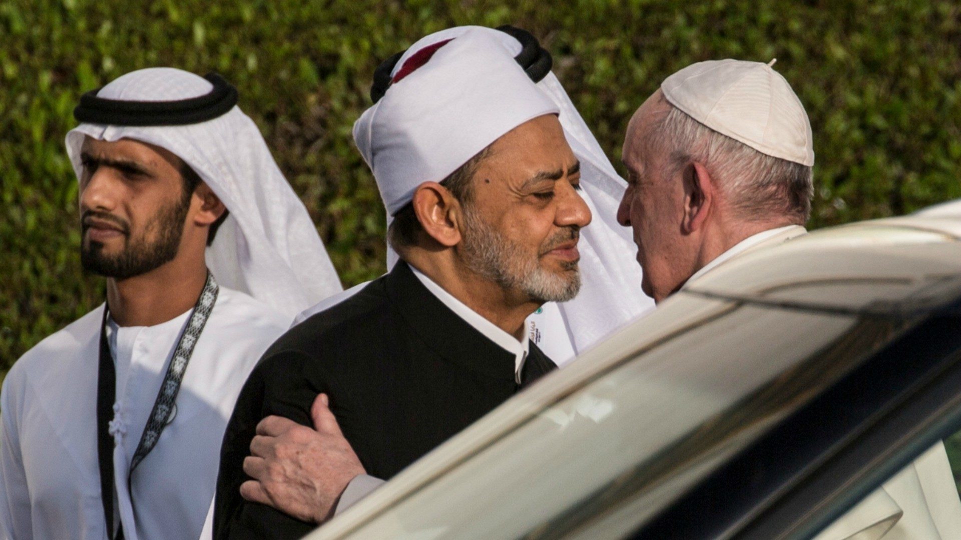A Abu Dhabi, le 4 février 2019, le pape a rencontré Ahmed Al-Tayeb, grand imam d'Al-Azhar | © dpa Gehad Hamdy/Keystone