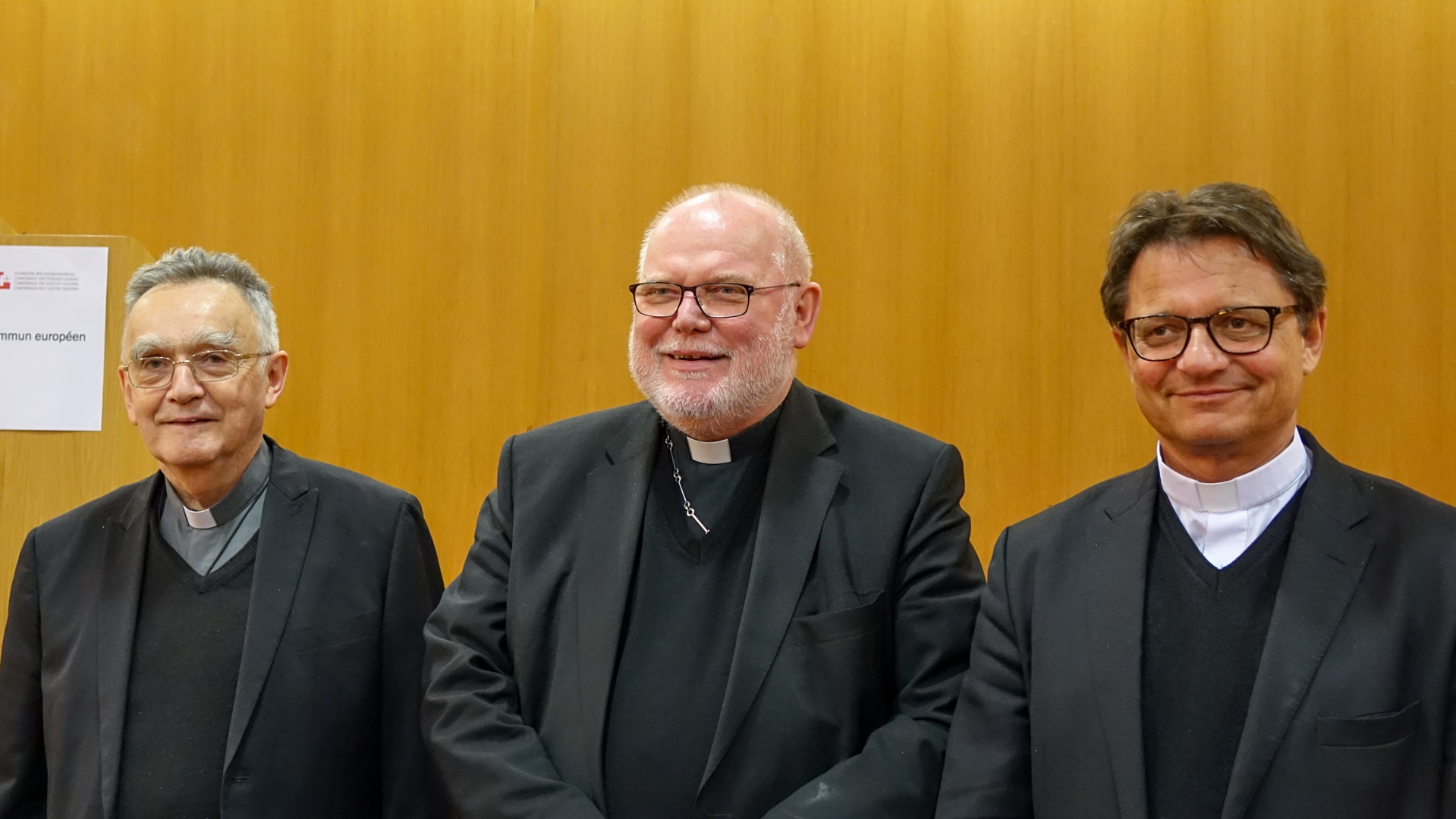 Georges Pontier, Reinhard Marx et Felix Gmür, présidents des conférence épiscopales de France, d'Allemagne et de Suisse |  © Maurice Page 