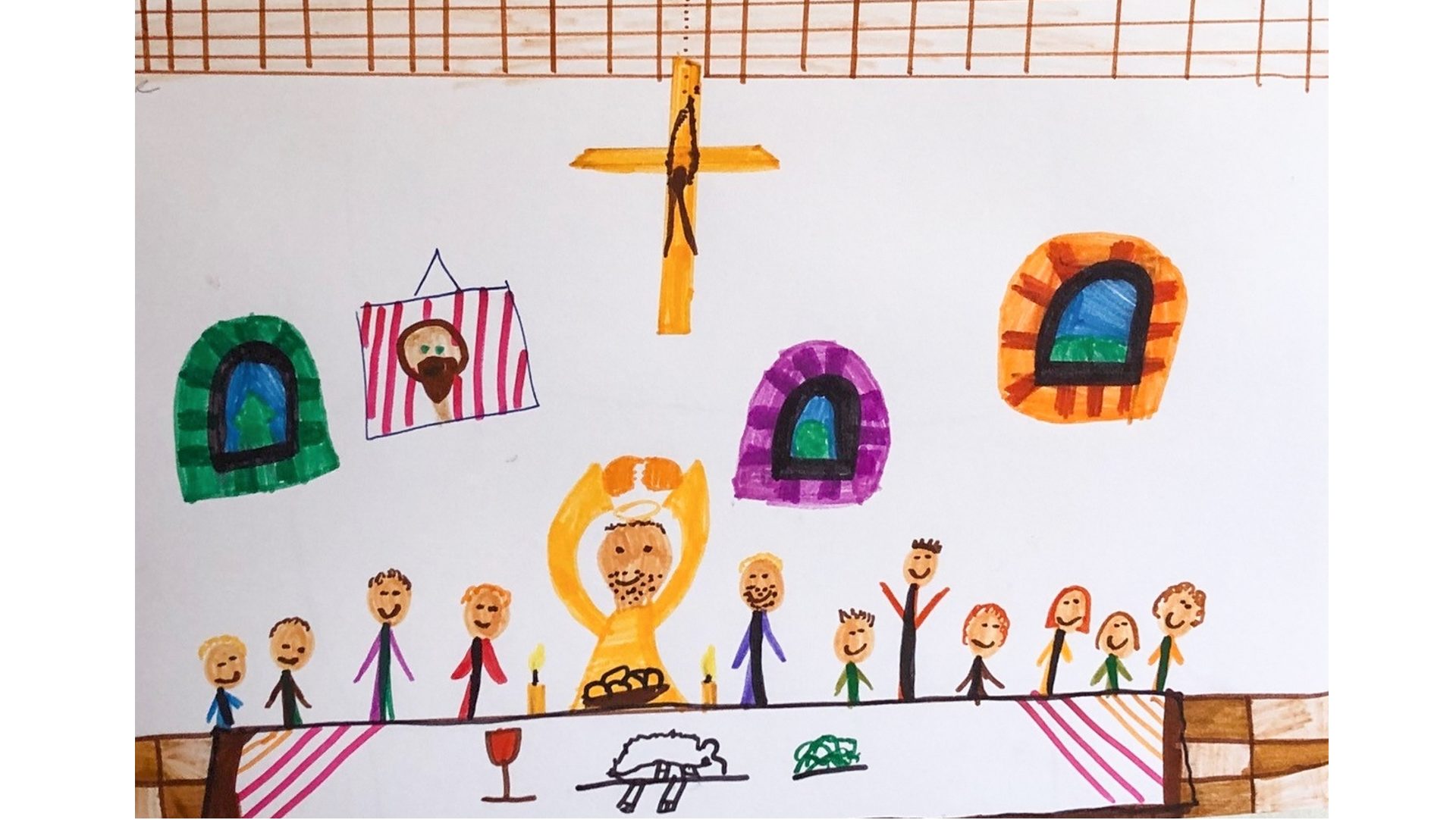 Les enfants de Bulle dessinent la Sainte Cène | © Chantal Reynier 
