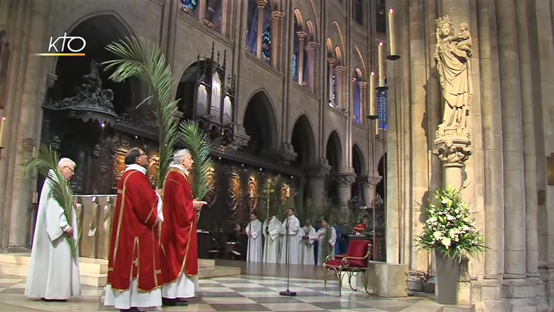 Notre-Dame de Paris: dernière messe TV (Rameaux) à moins d'un jour avant l'incendie | capture d'écran - KTO