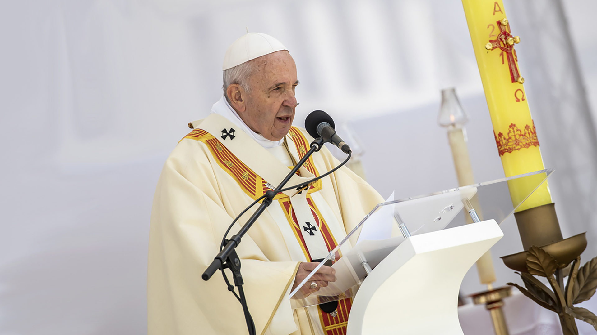 Le pape François pendant la messe sur le "Macedonia Square" de Skopje, le 7 mai 2019 | © Keystone