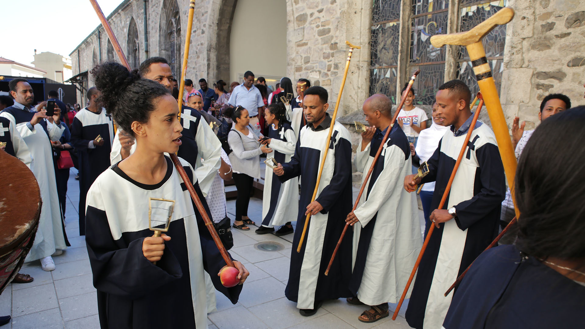 Saint-Maurice le 2 juin 2019. La chorale érythréenne a rythmé le pèlerinage aux saints d'Afrique. | © B. Hallet
