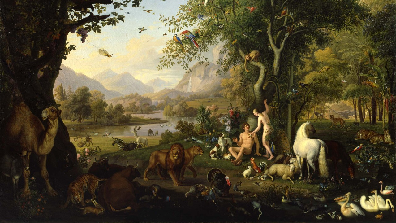 Le tableau visionnaire d'Adam et Eve au Paradis terrestre de Wenzel Peter | DR