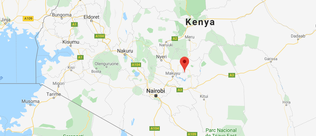 Le corps du Père Kyengo a été découvert dans le comté d'Embu, dans le sud du Kenya (capture d'écran Google Maps)