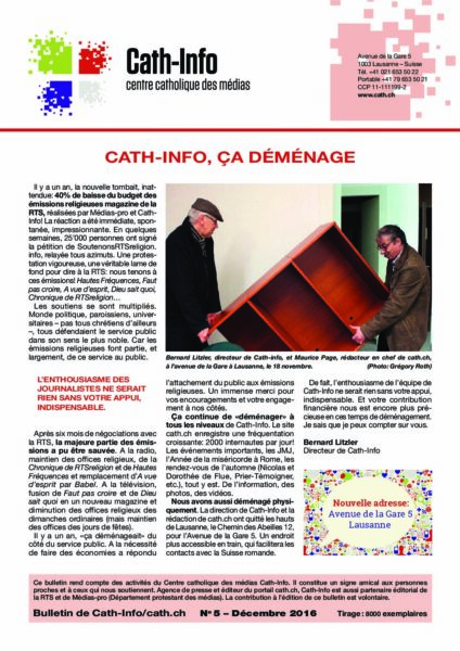 Cath-Info, ça déménage