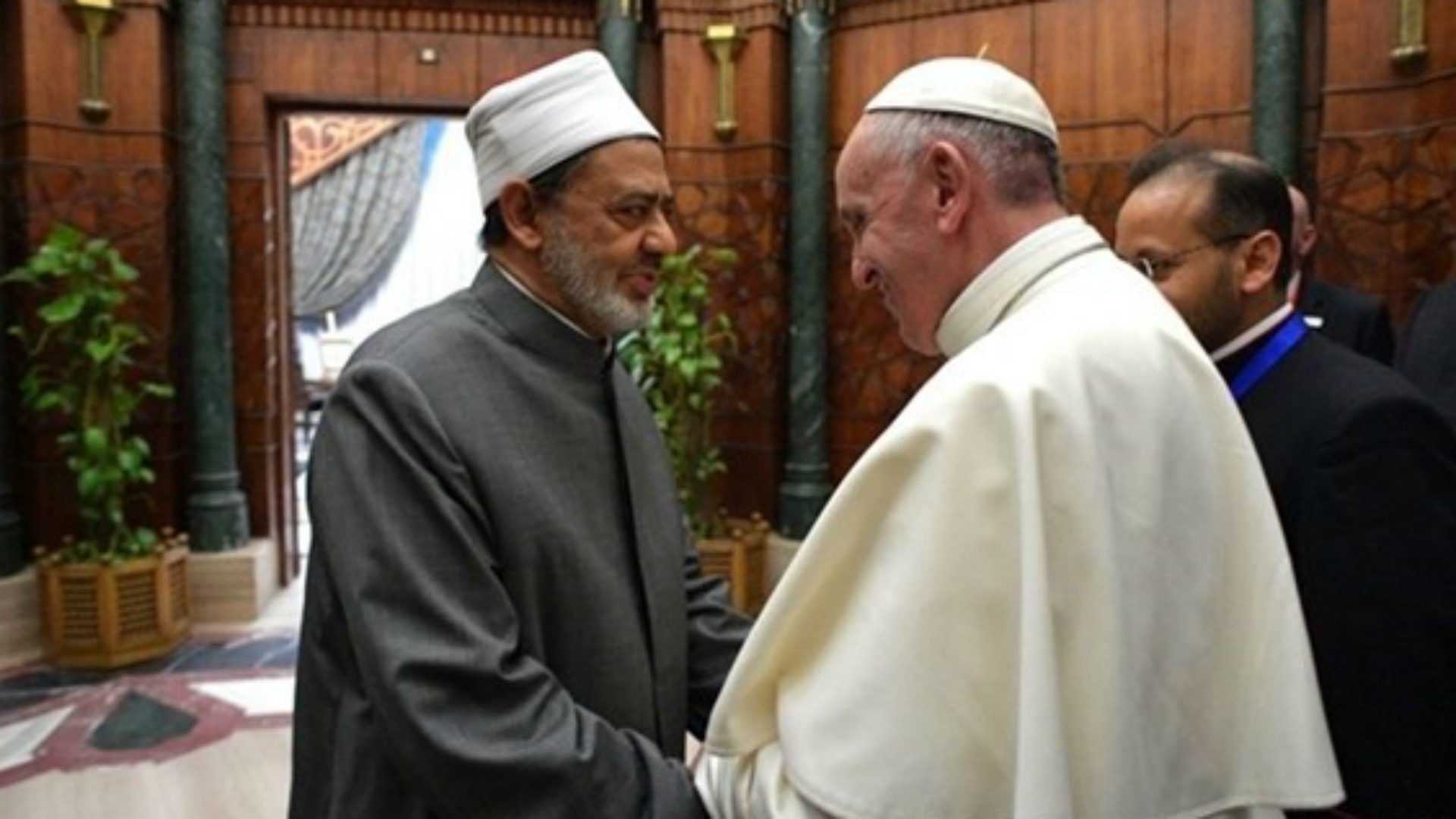 Le cheik al-Tayeb et le Pape François, ici au Caire en avril 2017, ont signé à Abou Dhabi en février 2019 un «document sur la fraternité». |© DR