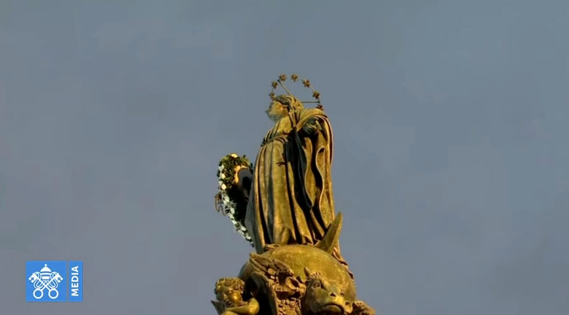 La statue de l'Immaculée Conception, Place d'Espagne à Rome | capture d'écran Vatican Media