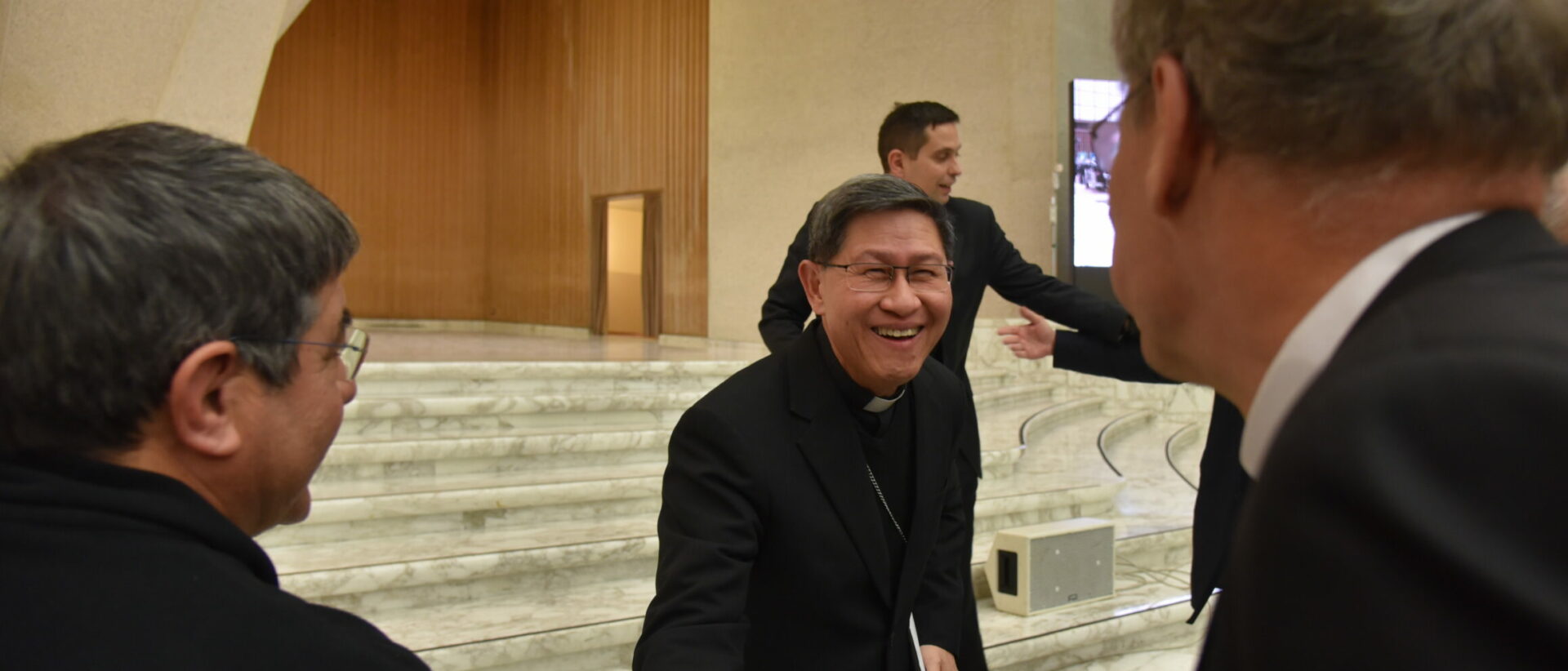 Le cardinal Luis Antonio Tagle lors du colloque sur Evangelii Gaudium, le 29 novembre 2019 à la Salle Paul VI au Vatican | © Bernard Litzler