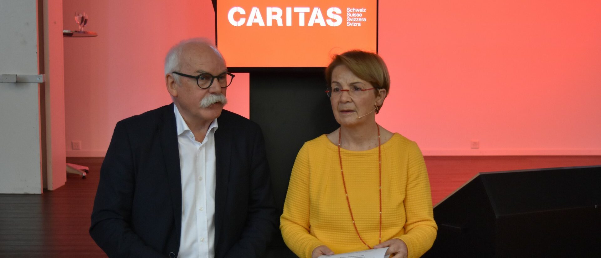 L'actuel directeur de Caritas Suisse Hugo Fasel avec la présidente Mariangela Wallimann-Bornatico  | © Jacques Berset