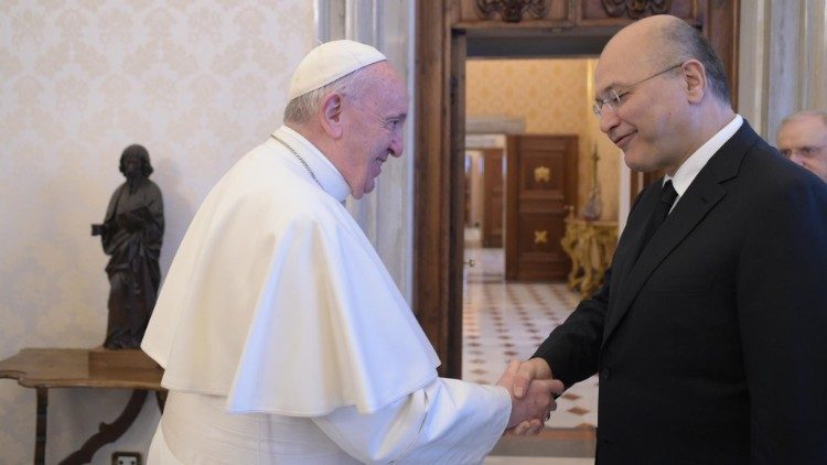 Le pape François, recevant le 25 janvier 2020 en audience au Vatican le président irakien Barham Saleh  | ©  Vatican Media  