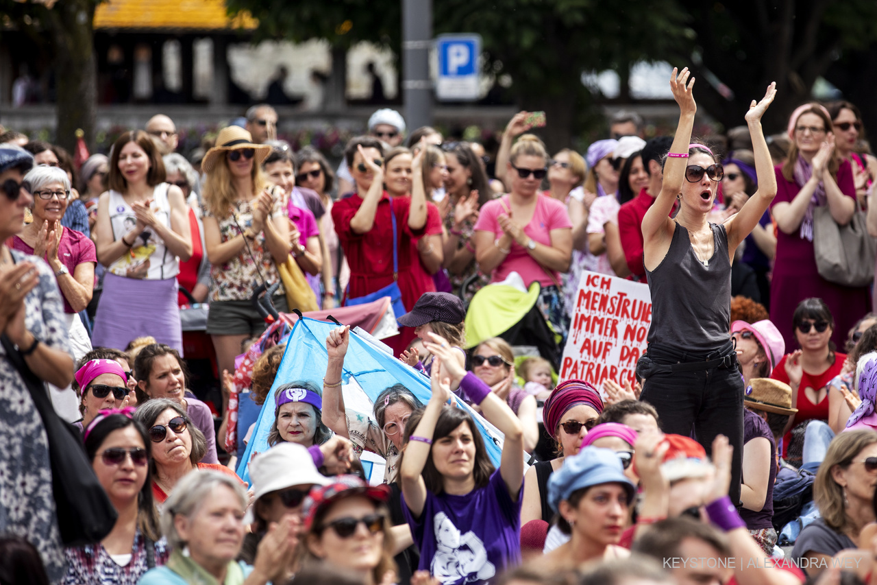 Les femmes en grève lors de la grève nationale des femmes à Lucerne le vendredi 14 juin 2019 | © KEYSTONE, Alexandra We