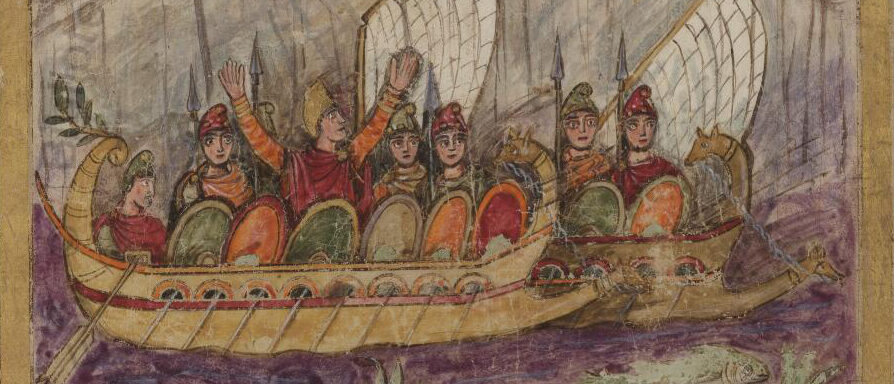 Une scène de L'Enéide de Virgile, représentée dans un manuscrit du Ve siècle 