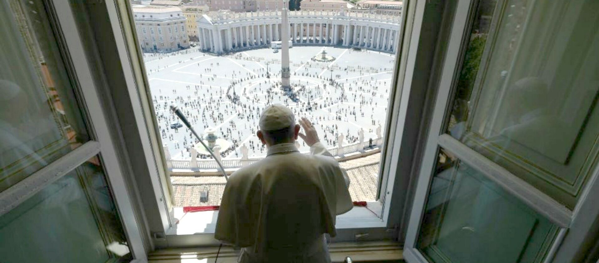 Le pape François lors de la prière du Regina Caeli à la fête de la Pentecôte 2020 | © Vatican Media