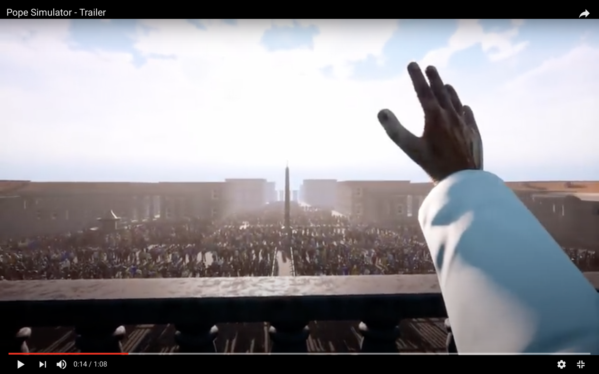 Le jeu "Pope Simulator" permettra de se glisser dans la peau de l'évêque de Rome et de diriger la plus grande institution religieuse du monde | © capture d'écran