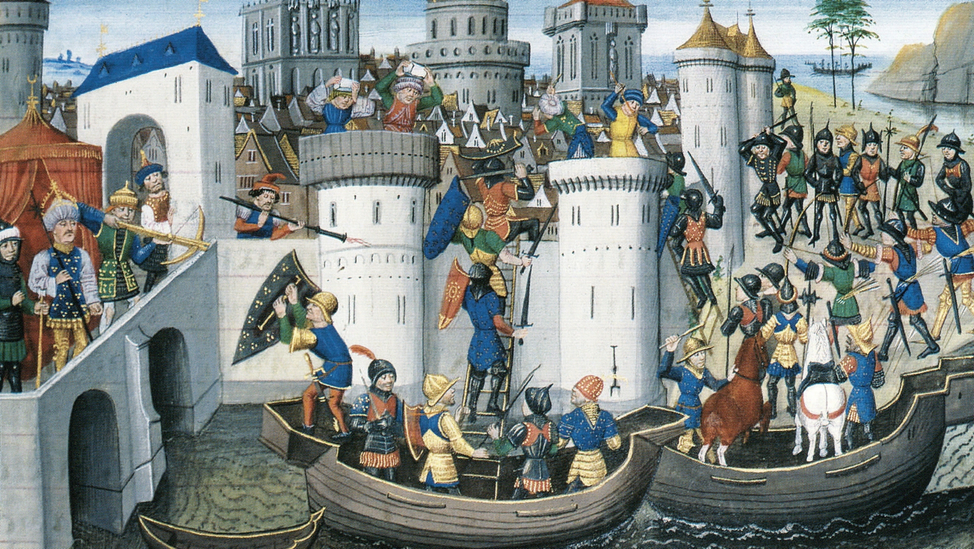 Le siège de Constantinople par le Croisés, chronique de David Aubert  du milieu du XVe siècle | domaine public