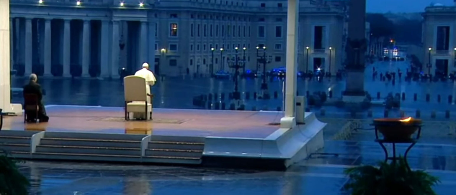 Veiller de prière du pape François en hommage aux victimes du coronavirus | capture décran Vatican Media