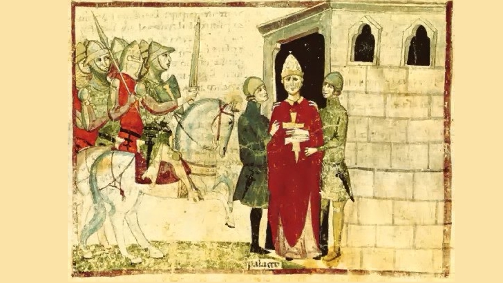 L'arrestation du pape Boniface VIII à Agnagni, en 1303 selon une chronique de l'époque 