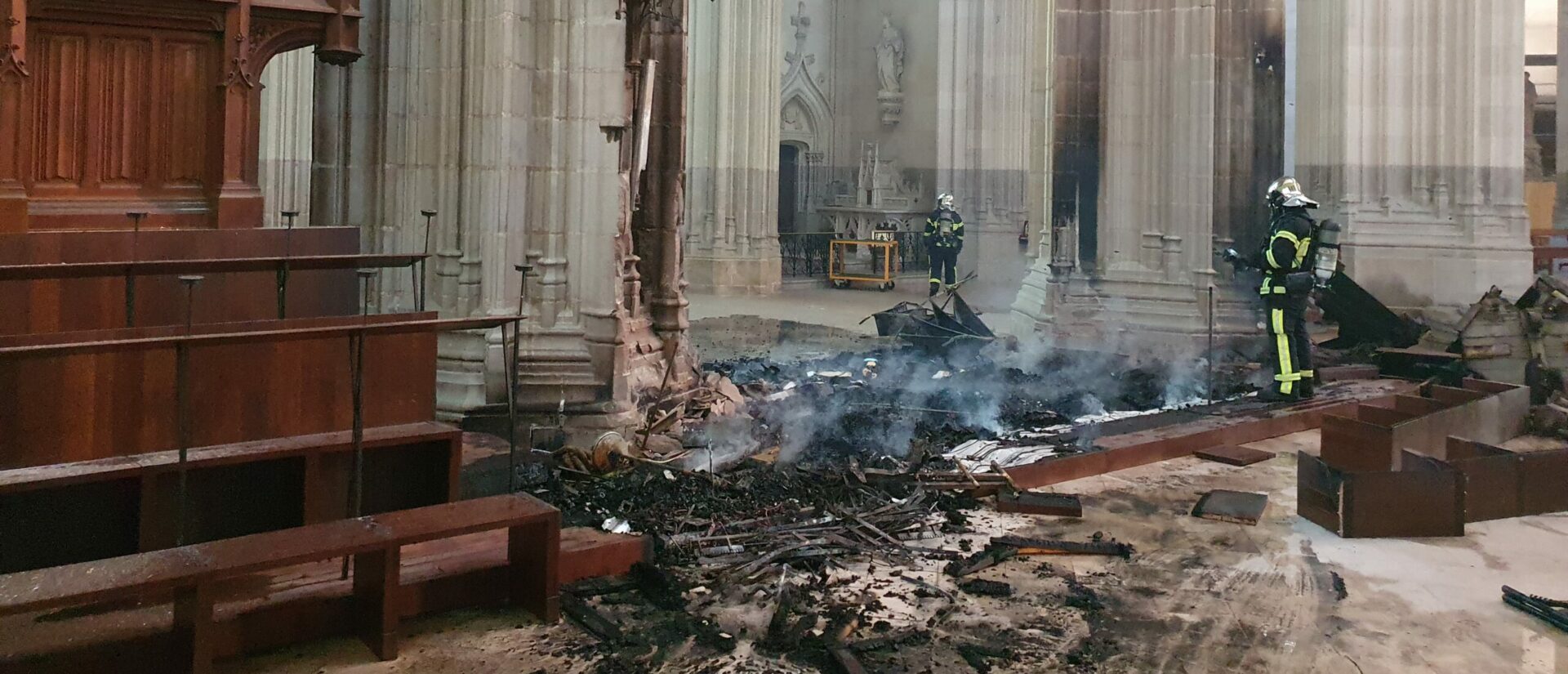L'incendie a fait de gros dégâts à l'intérieur de la cathédrale de Nantes | © Diocèse de Nantes