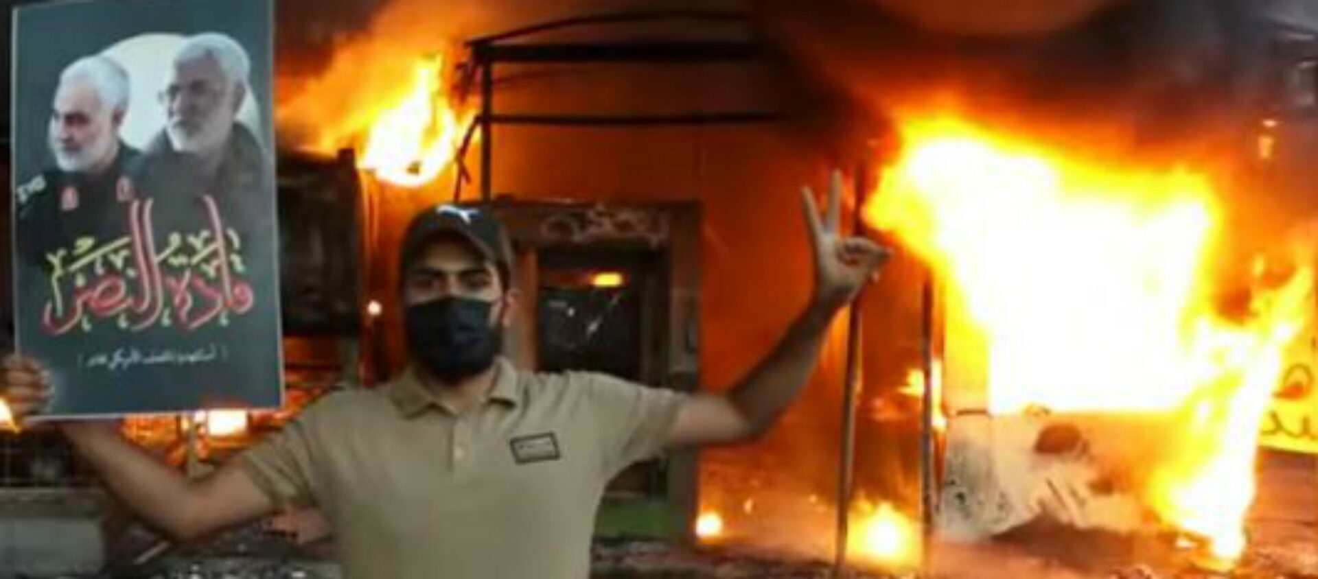 Bagdad Une foule exaltée a incendié les bureaux de la chaîne TV Dijlah | capture d'écran