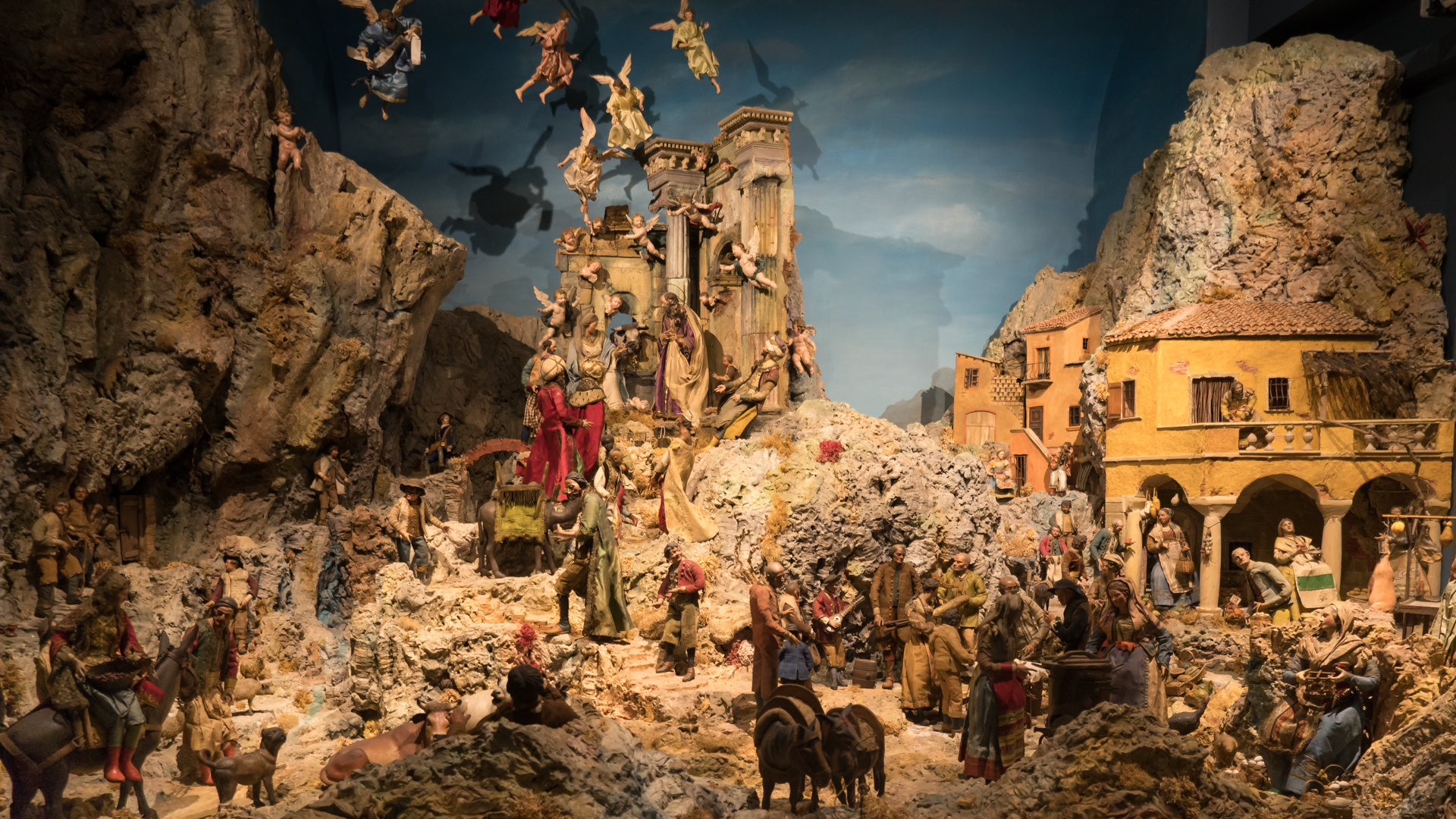 La crèche napolitaine de la basilique Note-Dame de Fribourg compte pas moins de 75 figurines  | © Maurice Page