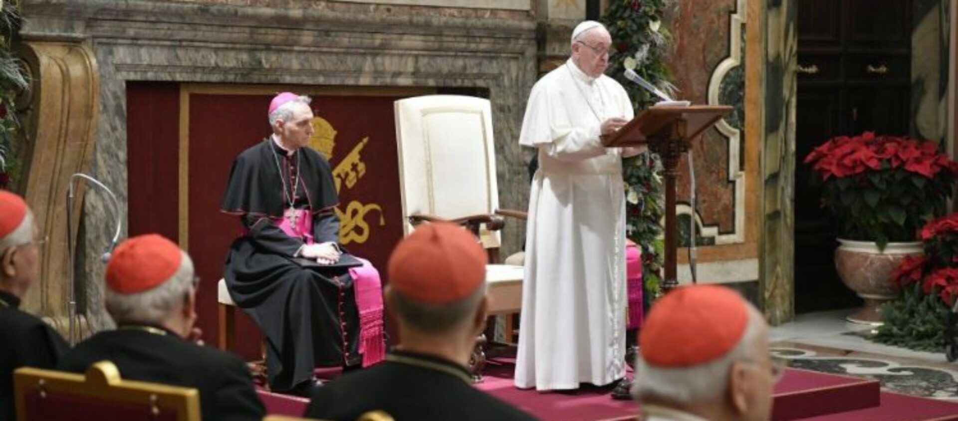 Le pape François lors des vœux à la Curie romaine, le 21 décembre 2020 | © Vatican Media 