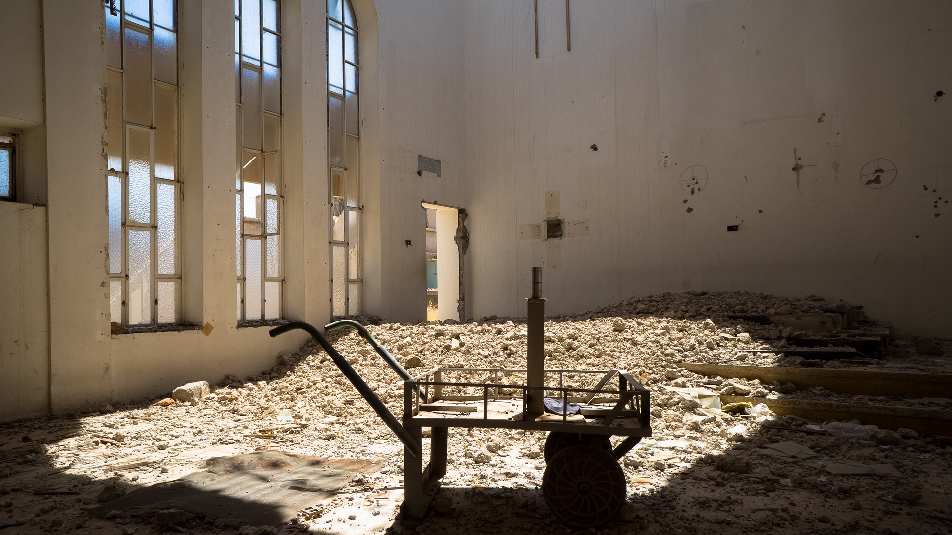 L’ancienne église Al-Bichara de Mossoul-Est dévastée par Daesh © Pascal Maguesyan . Juillet 2017.