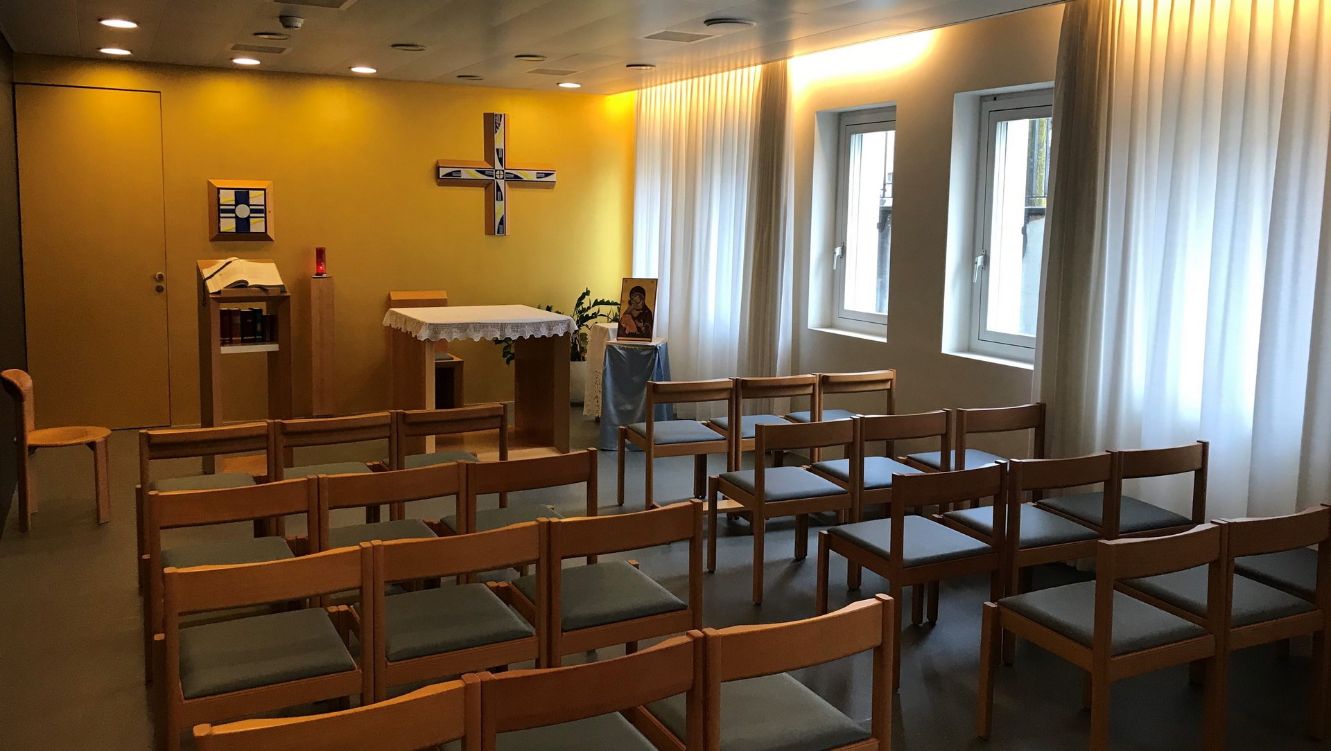 La chapelle de l’hôpital La Carità de Locarno d'où sera diffusée la messe TV de Pâques |  RSI