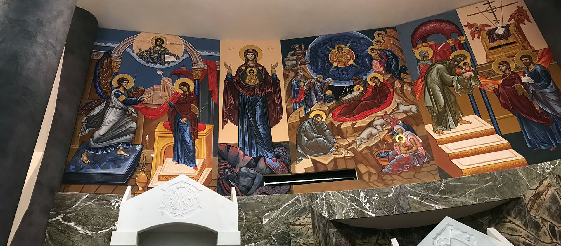 L'Annonciation, la nativité, la présentation de Jésus au temple sont quelques uns des panneaux commandés par le curé de la paroisse Saint-Paul de la ville d'Adrano, en Sicile | DR