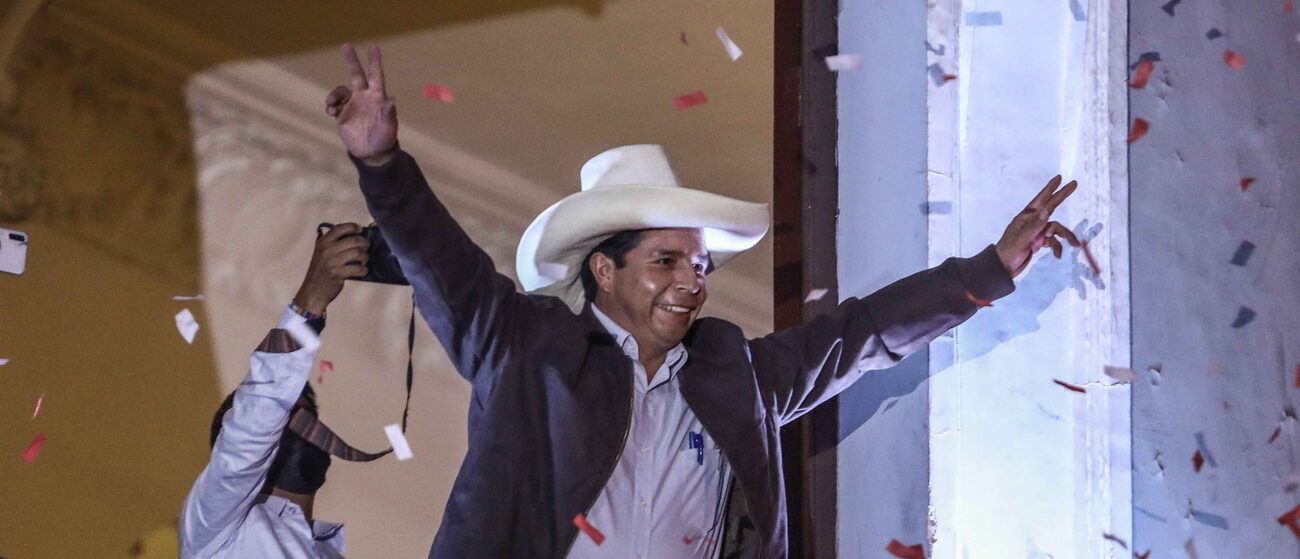 Le candidat de la gauche Pedro Castillo a officiellement remporté les élections présidentielles | © EPA/Stringer/Keystone