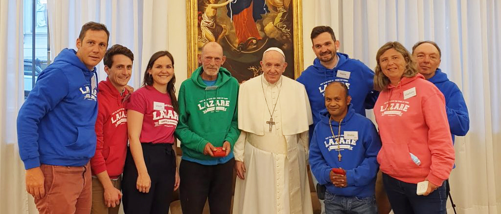 8 membres de l'Association ont rendu visite au pape en 2020 | © Association Lazare