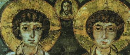 L'icône des saints Serge et Bacchus, visible au Musée d'art de Kiev, représente pour certains un mariage homosexuel sanctifié par l'Eglise | domaine public