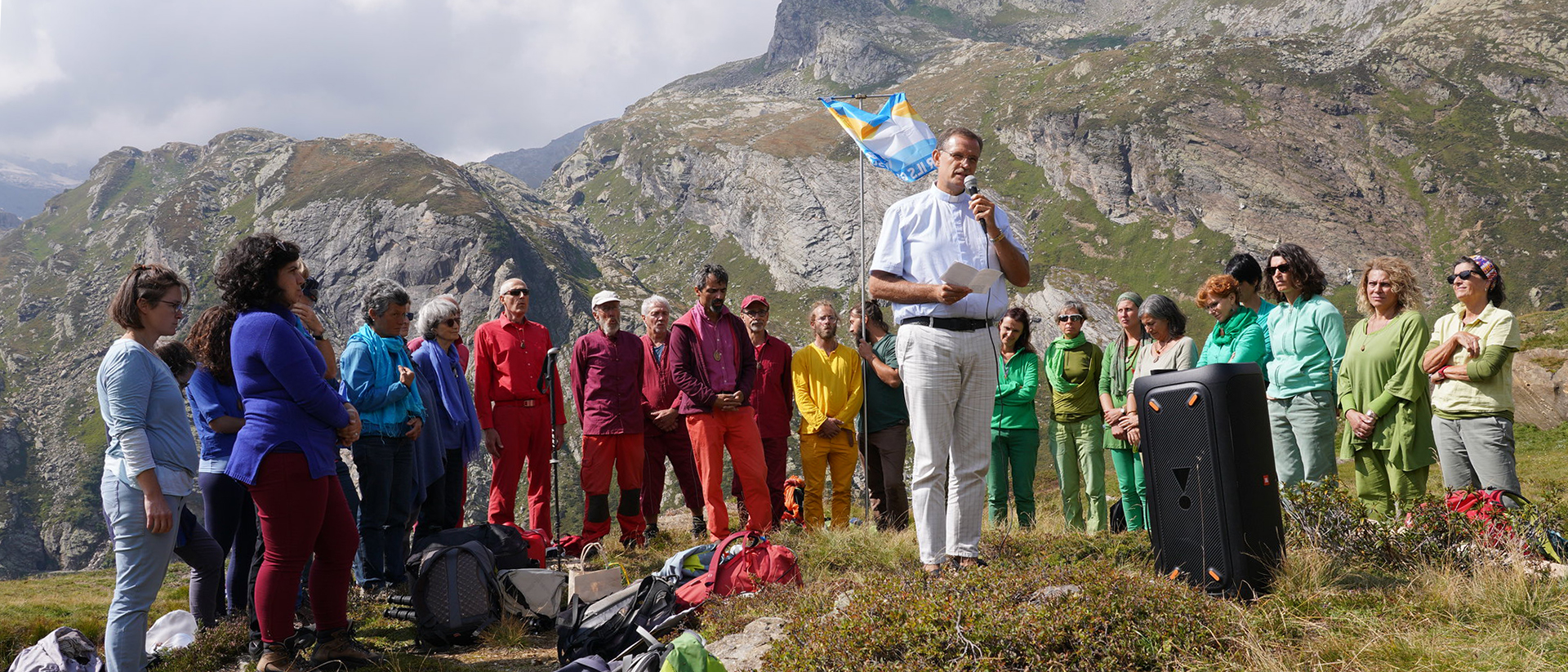 Don Rolando Leo a participé la célébration de commémoration au glacier Basodino | © Alliance climatique - Daniel Pittet 