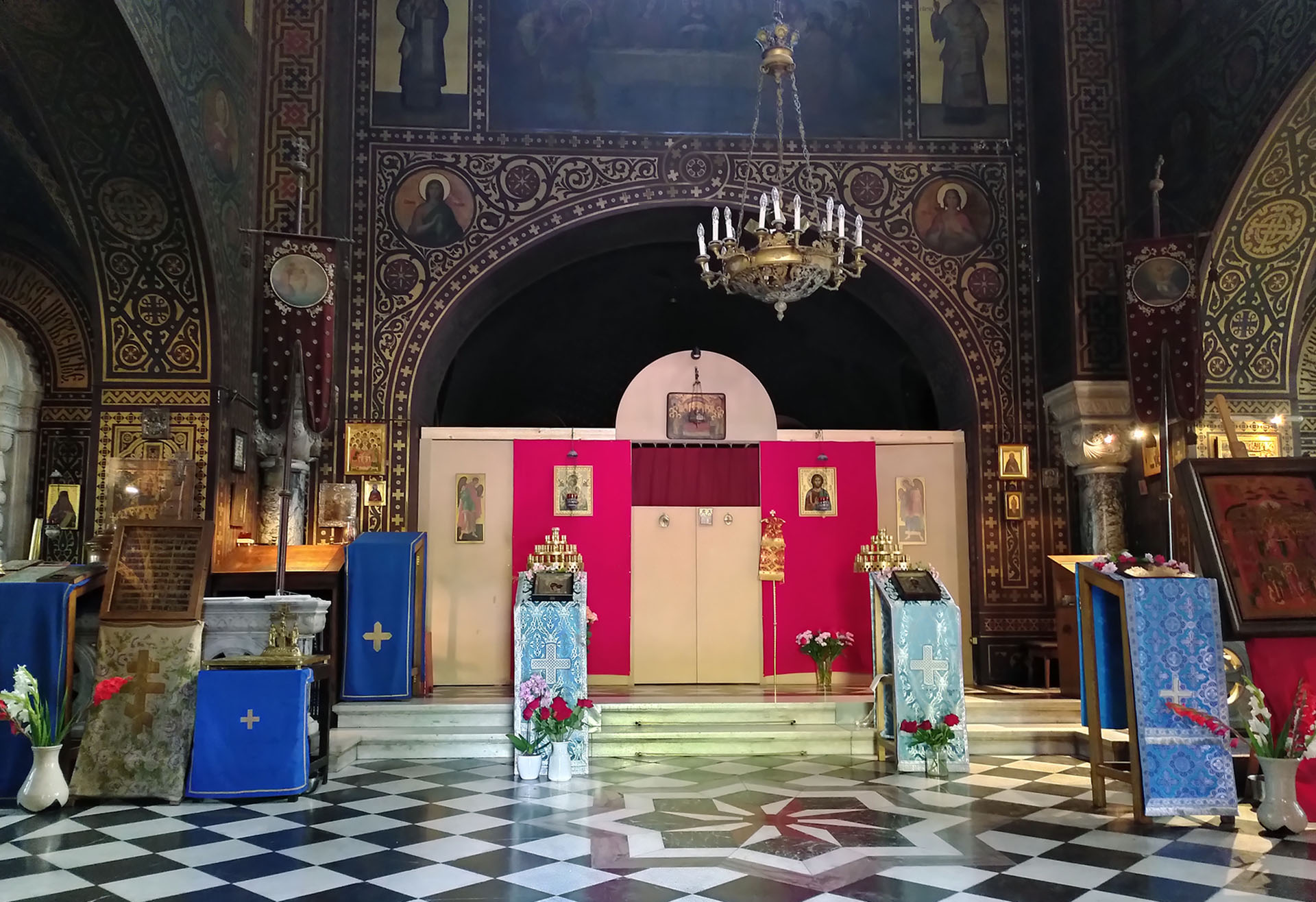 L'iconostase temporaire de Vevey. L'originale sera réinstallée pour la fête patronale, le 17 décembre 2021 | © Grégory Roth
