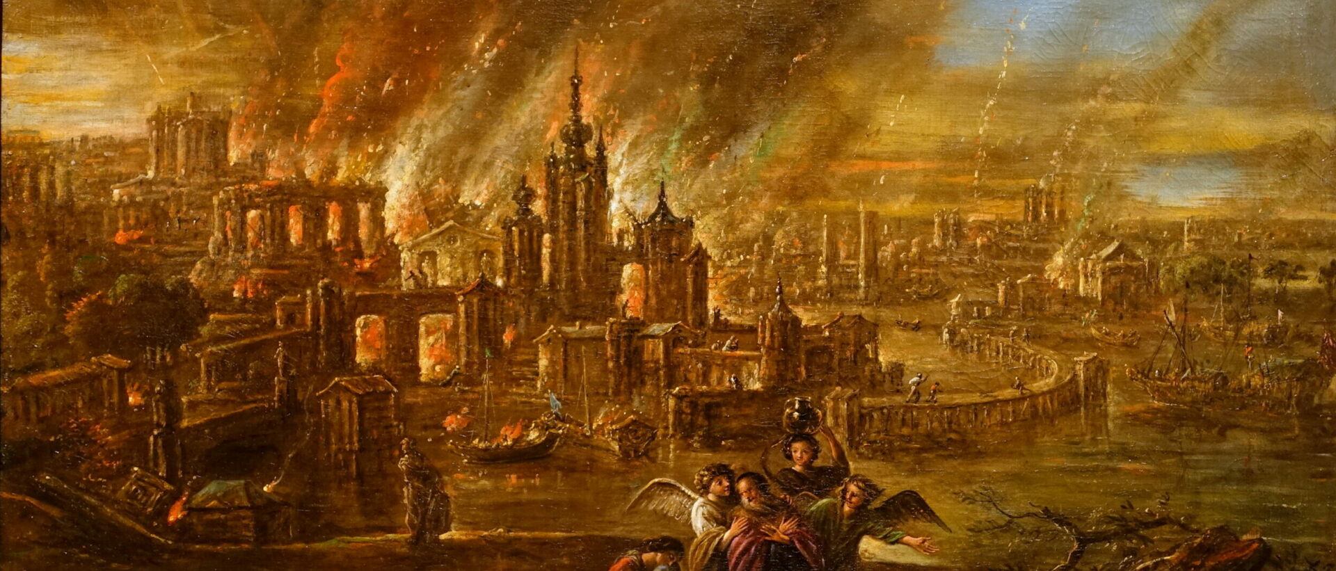 Sodome et Gomorrhe en feu de Jacob Jacobsz de Wet, 1680