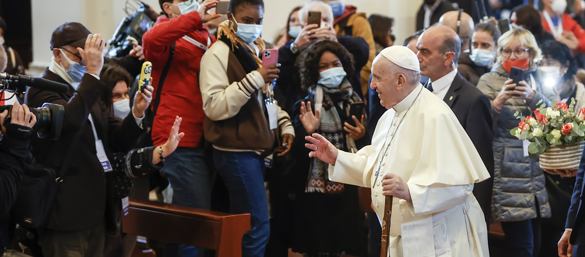 Le pape a rencontré 500 pauvres à Assise, la ville d'où est originaire saint François | © Keystone/AP Photo/Riccardo De Luca