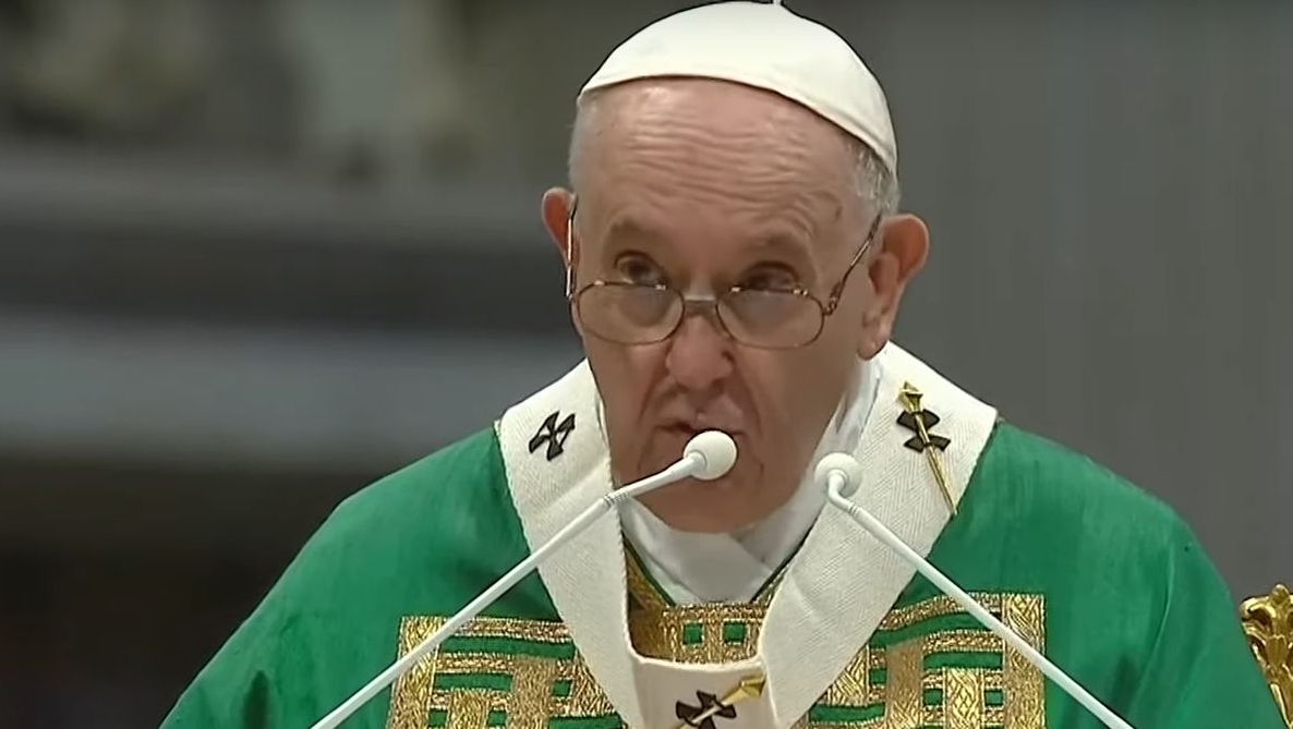 Le pape François célèbre la messe pour la journée mondiale des pauvres | capture d'écran Youtube