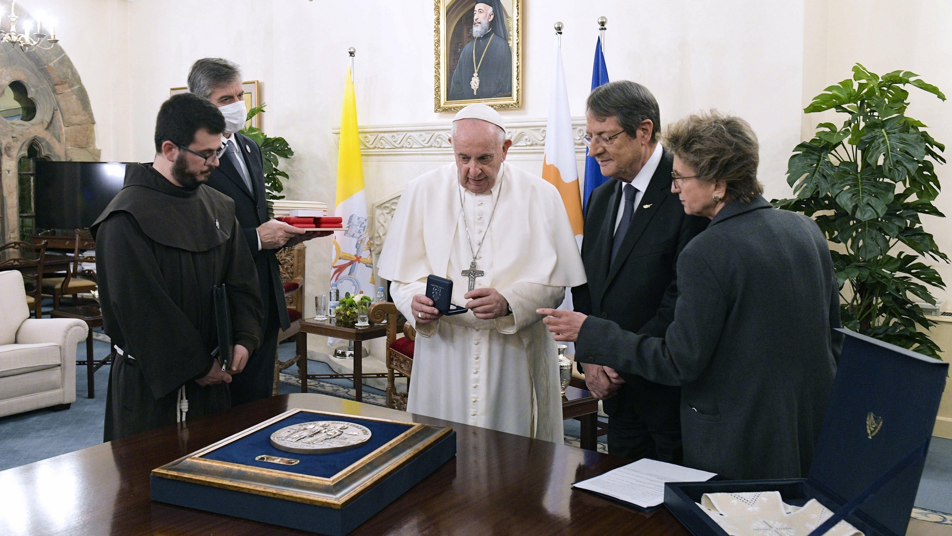 Le pape François rencontre le président chypriote grec Níkos Anastasiádis | © Keystone /Vatican Media / Spaziani.